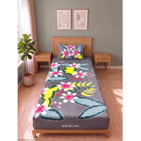 Hand Painted Rayon Bedsheet Set Single Size